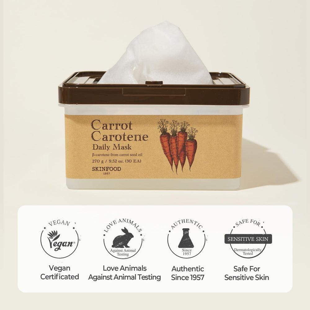 SKINFOOD Carrot Carotene Daily Mask after-use glow and refreshed look