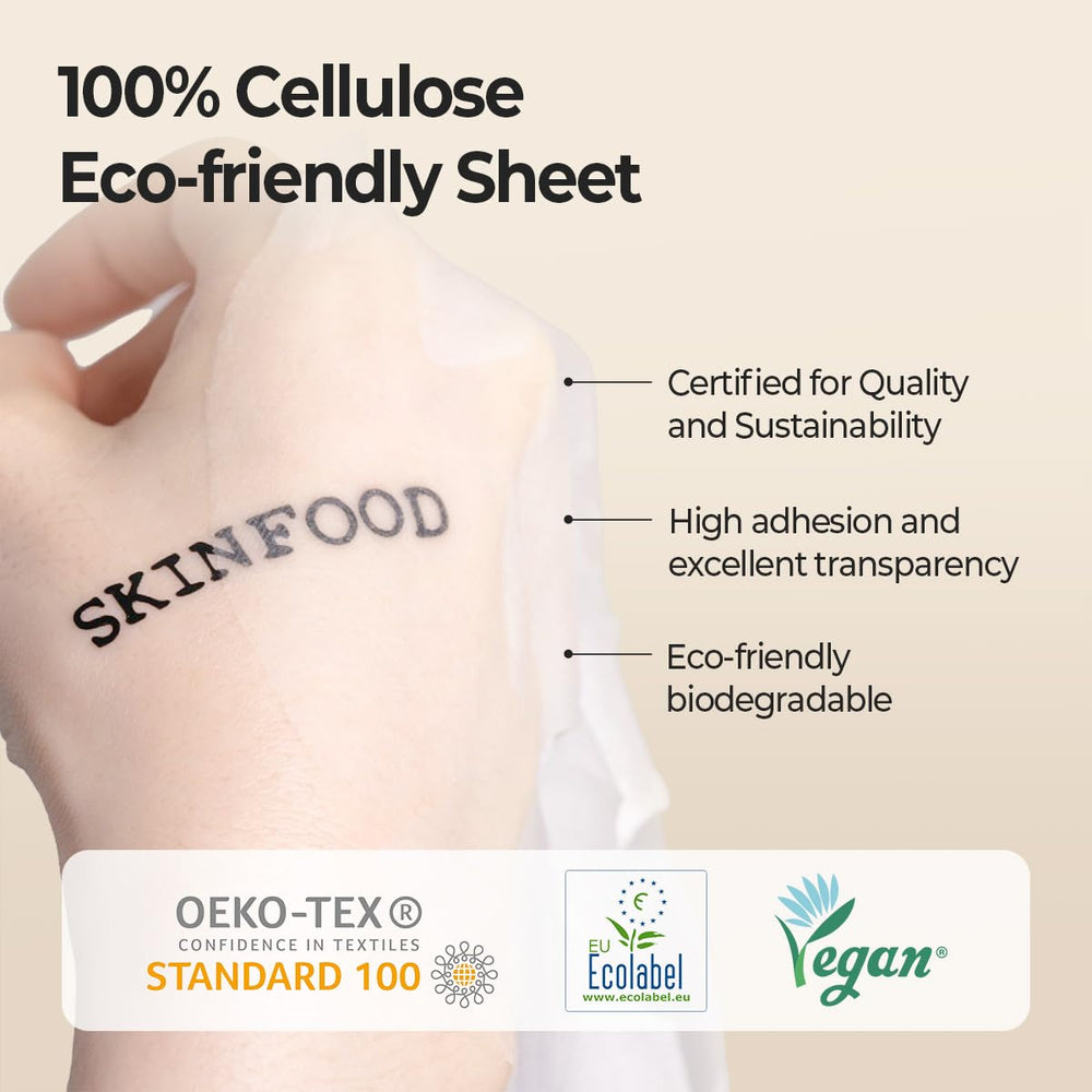 SKINFOOD Potato Madecassoside Daily Sheet Mask hydration close-up highlights deep moisture.