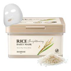 SKINFOOD Rice Daily Mask application delivers quick hydration and radiant finish.