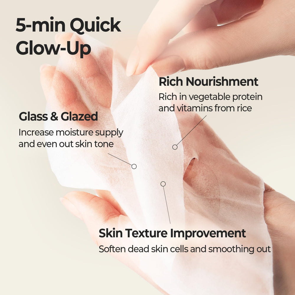 SKINFOOD Rice Daily Mask fermented water boosts absorption for hydrated skin.