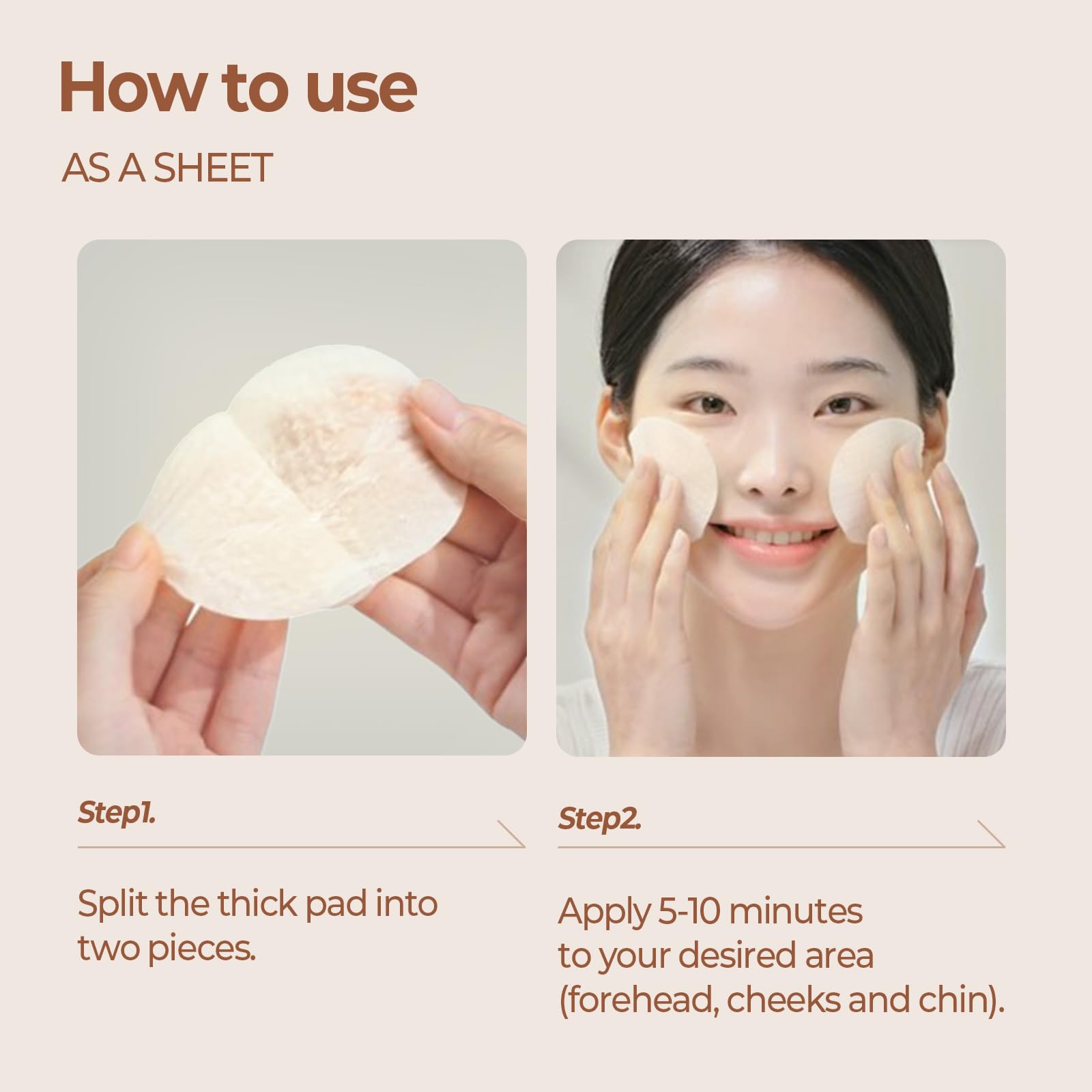 Compact 60 pad sheet format from SKINFOOD 1957 Acorn Pore Peptide Pad