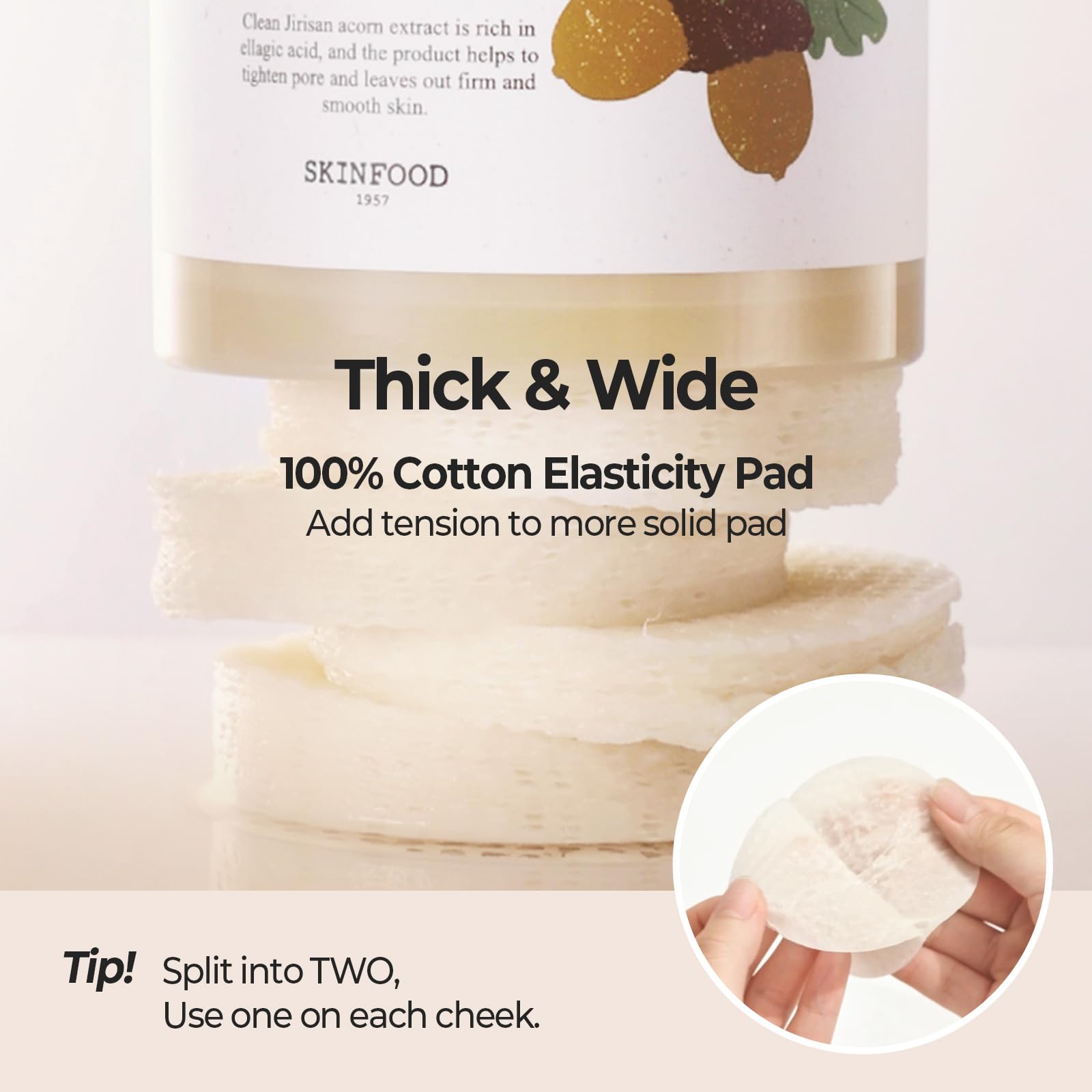 Pad with hydrating surface ready for use on the face