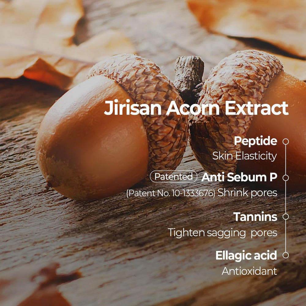 Smooth side of SKINFOOD 1957 Acorn Pore Peptide Pad for calming toning