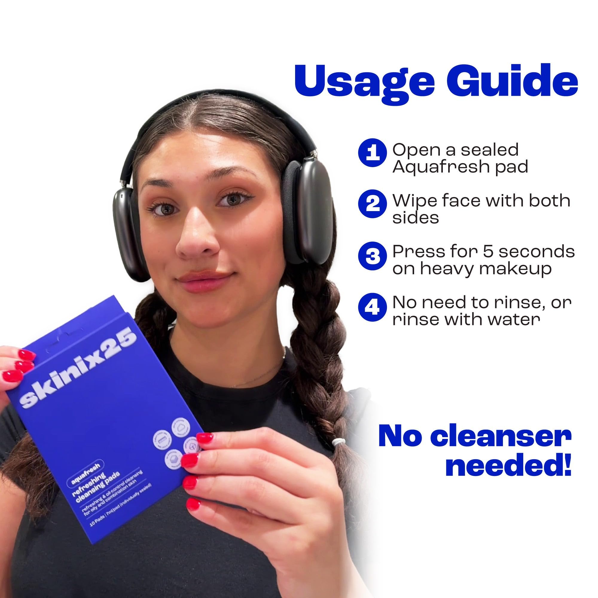 Skinix25 Aquafresh Pads on-the-go use, quick clean during busy days