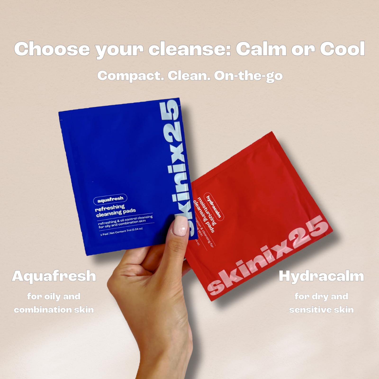 Close-up of Hydracalm pads texture for sensitive skin cleansing.
