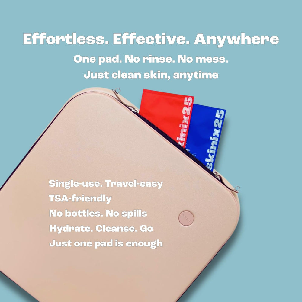 Hydracalm pads used on face for gentle cleansing.