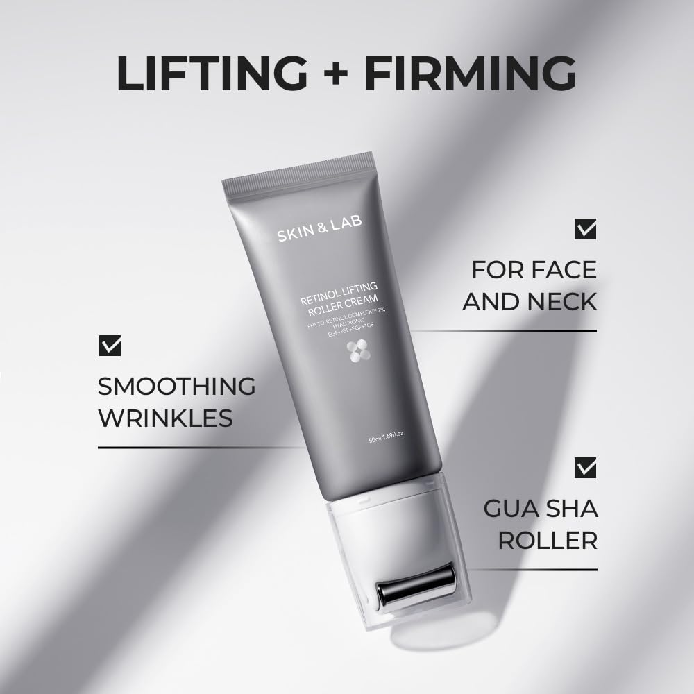 SKIN&LAB Eye-area roller application shown for mess-free use