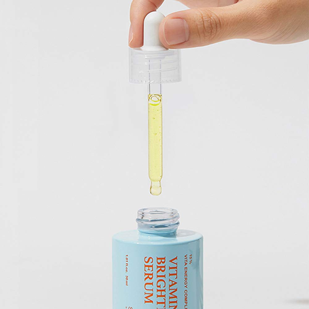 SKIN&LAB Vitamin C Serum on hand showing smooth, quick-absorbing texture.