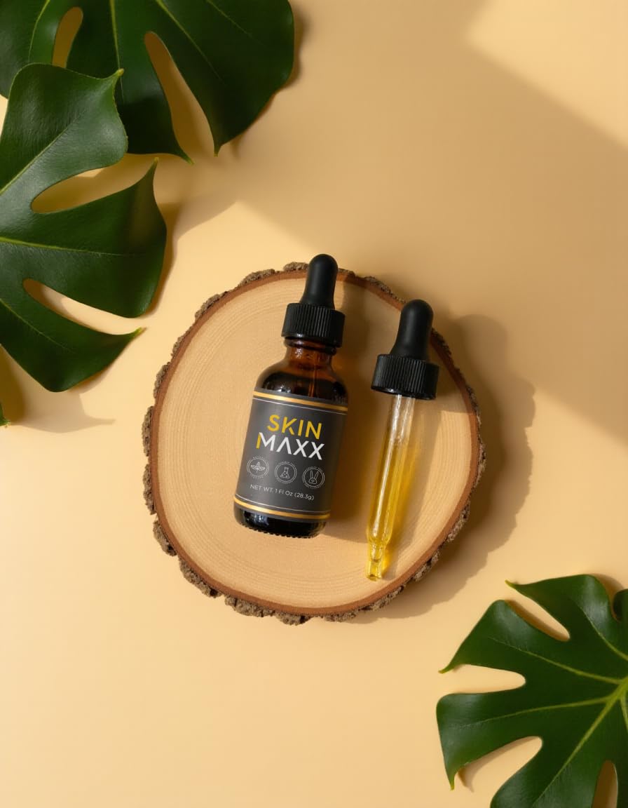 Skin Maxx hands applying oil for nourishing facial hydration