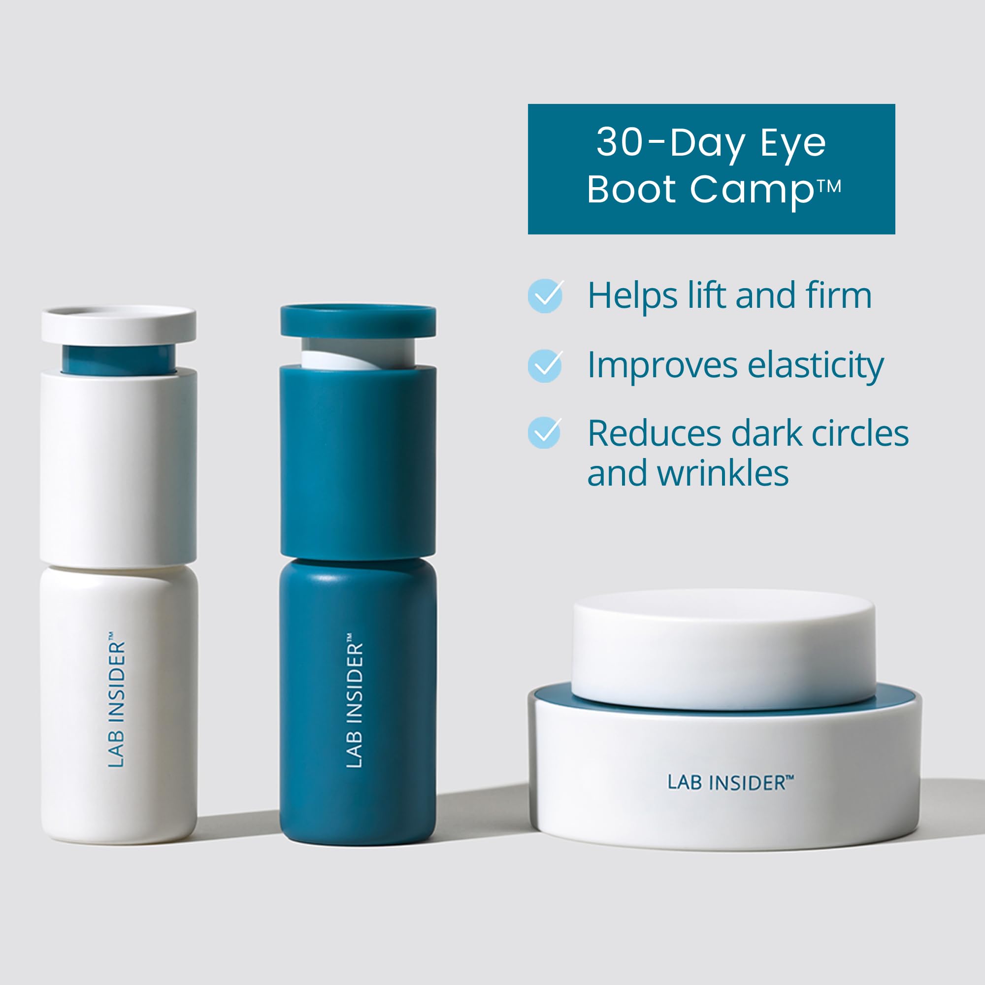 Close-up of applying SKINN Caffeine Eye Cream around the eye area