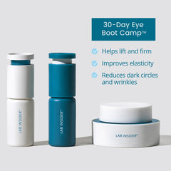 Close-up of applying SKINN Caffeine Eye Cream around the eye area