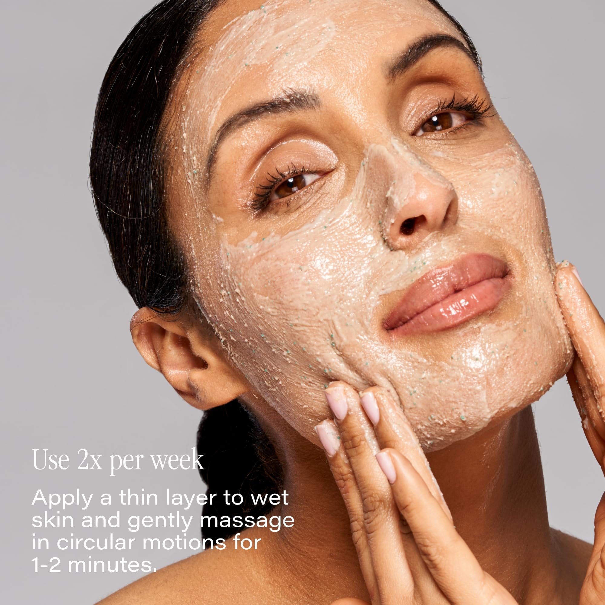 SKINN DermAppeal bottle with ingredients graphic signals brightening benefits.