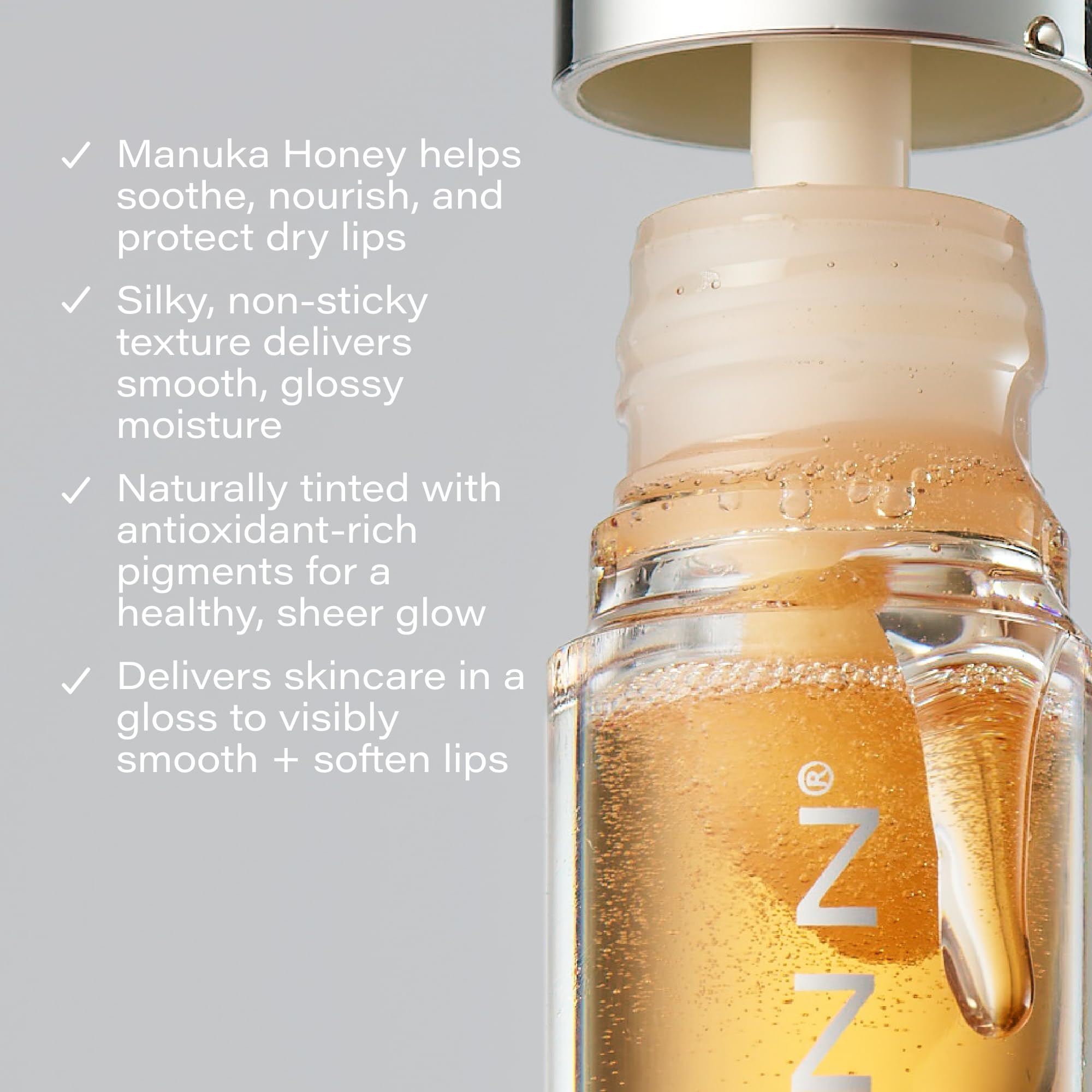 SKINN Luminous Lip Oil Golden gloss finish delivers glassy, comfortable shine