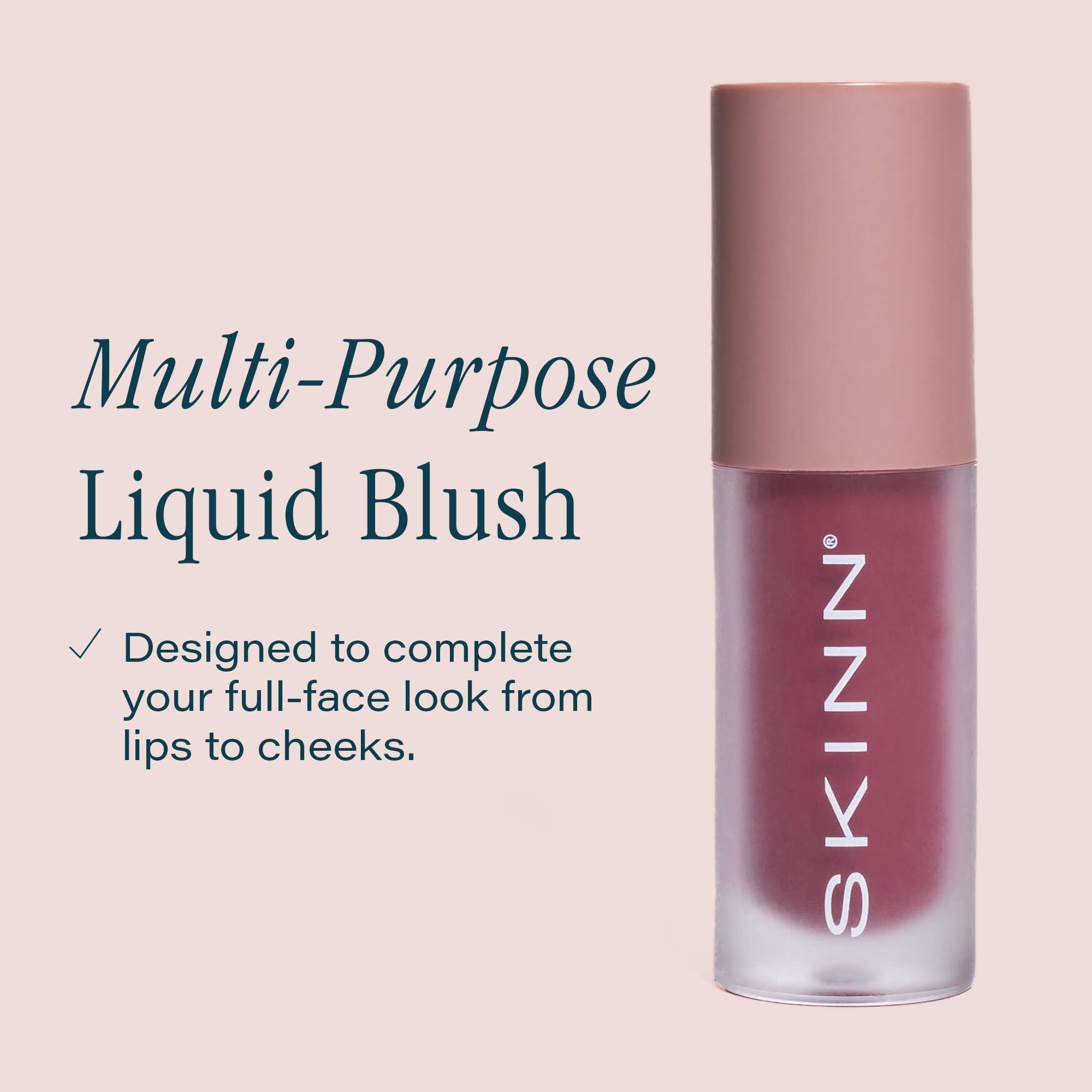 SKINN Berry swirl on the cheek demonstrates buildable color for a soft or bold glow.
