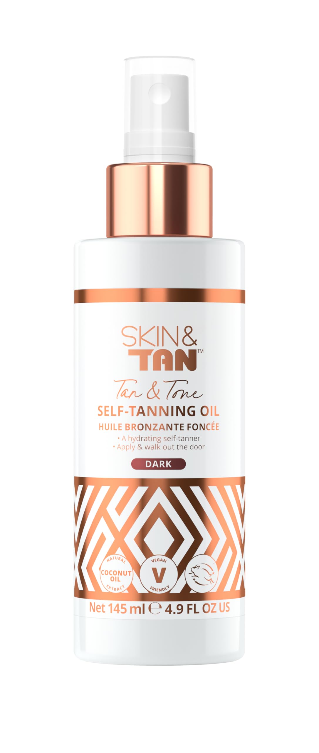 Skinny Tan Tan and Tone Oil Spray bottle ready for an easy, streak-free tan.