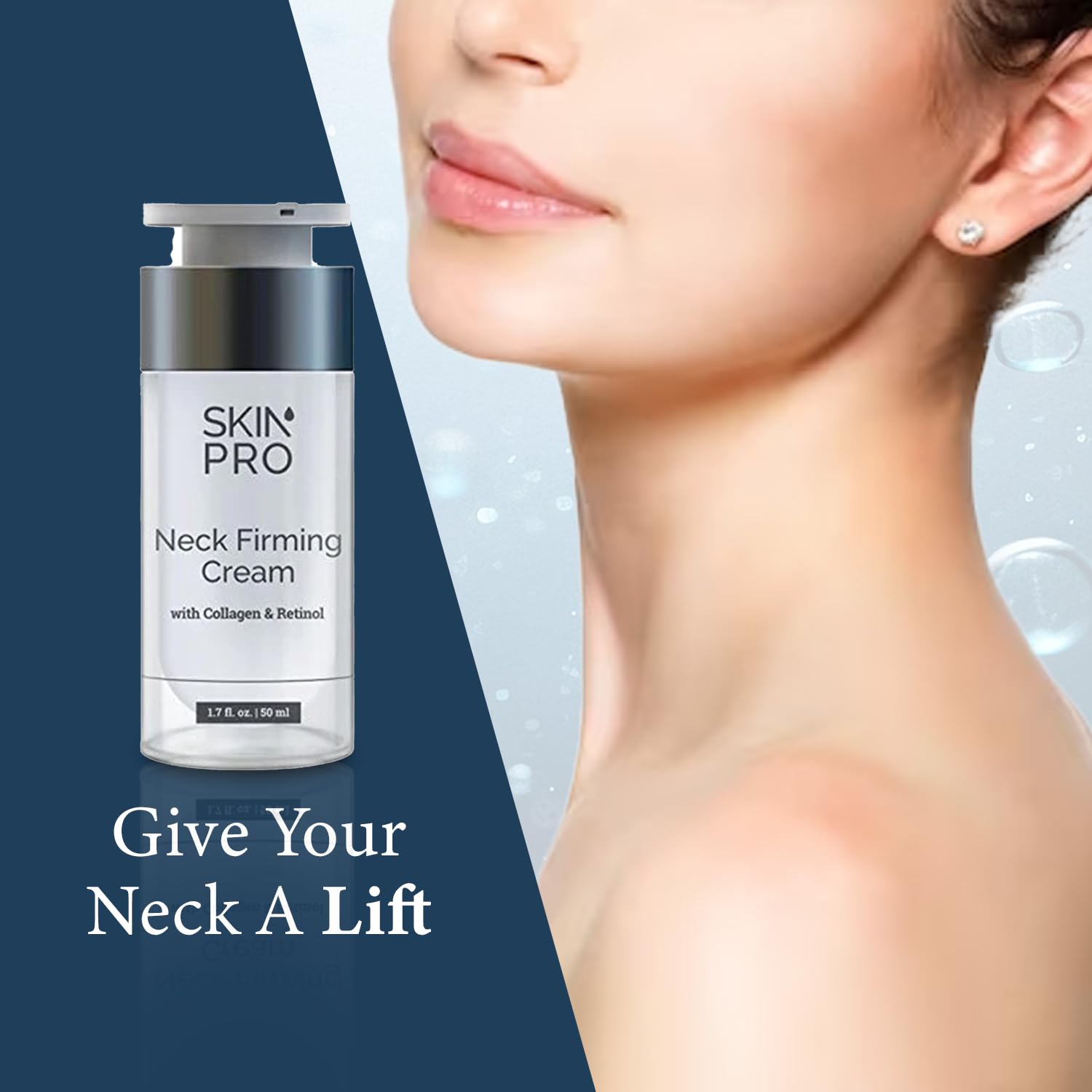 SkinPro Neck Cream USA-made label emphasizing premium production