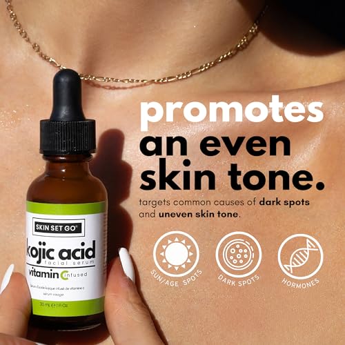 SkinSetGo Kojic Serum hand application demonstrating smooth non sticky texture