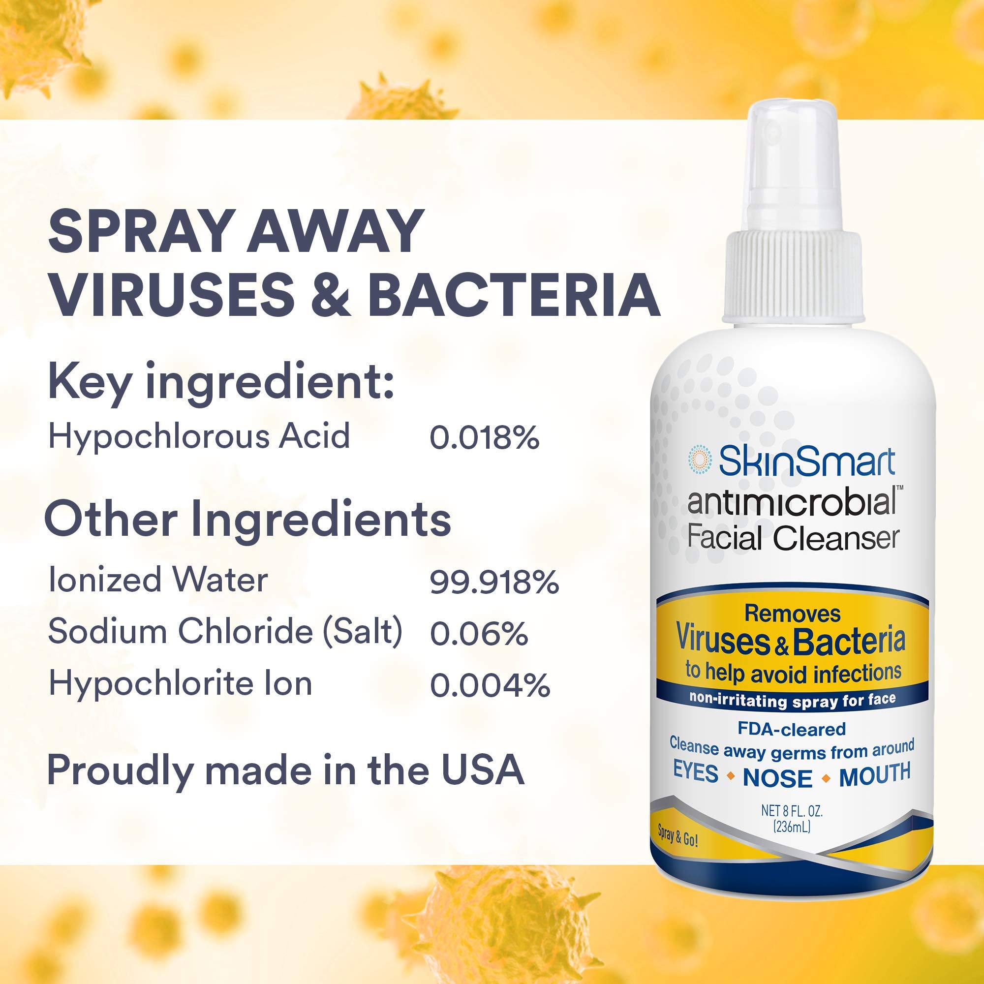 SkinSmart Antimicrobial spray applied to face for quick refresh