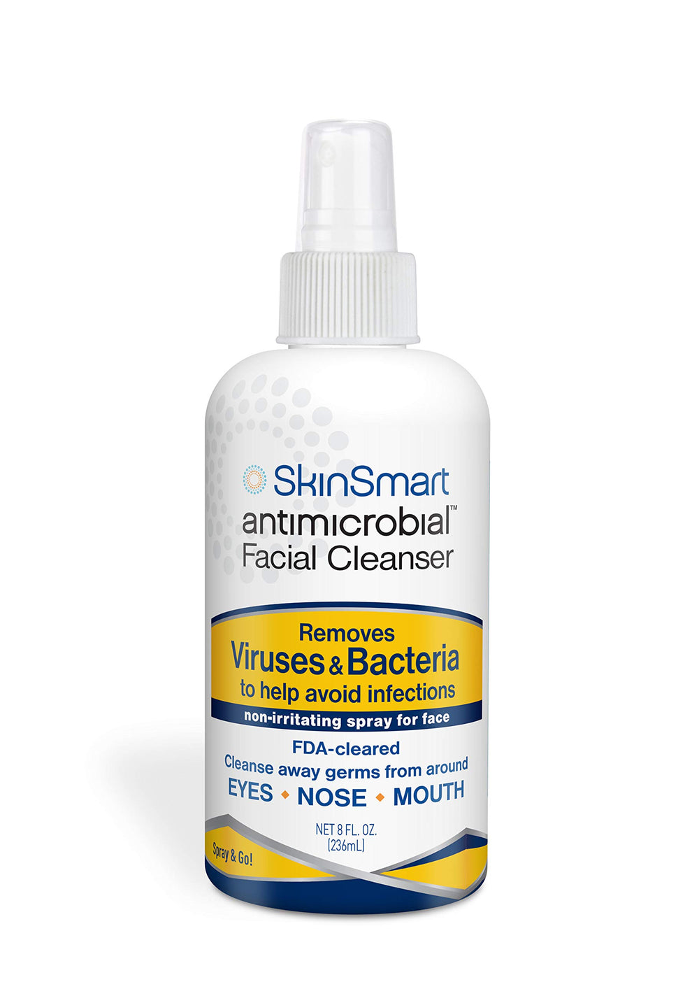 SkinSmart Antimicrobial facial spray bottle for on-the-go germ protection