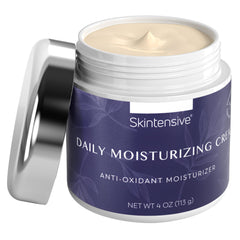 Skintensive Arnica vitamin cream jar highlighting active ingredients for skin comfort.