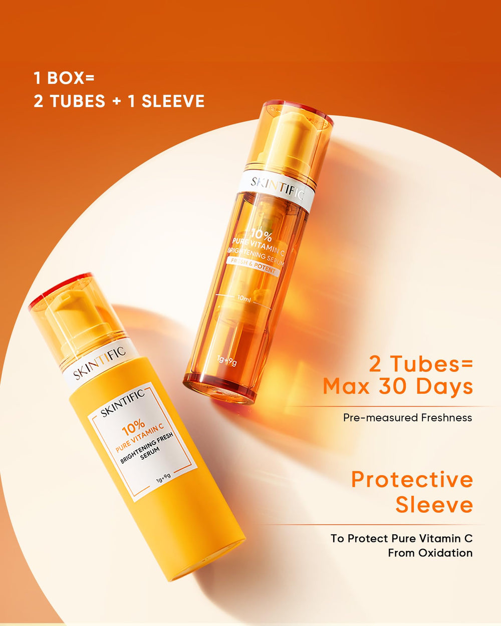 SKINTIFIC UV shield and vacuum chambers visible on packaging