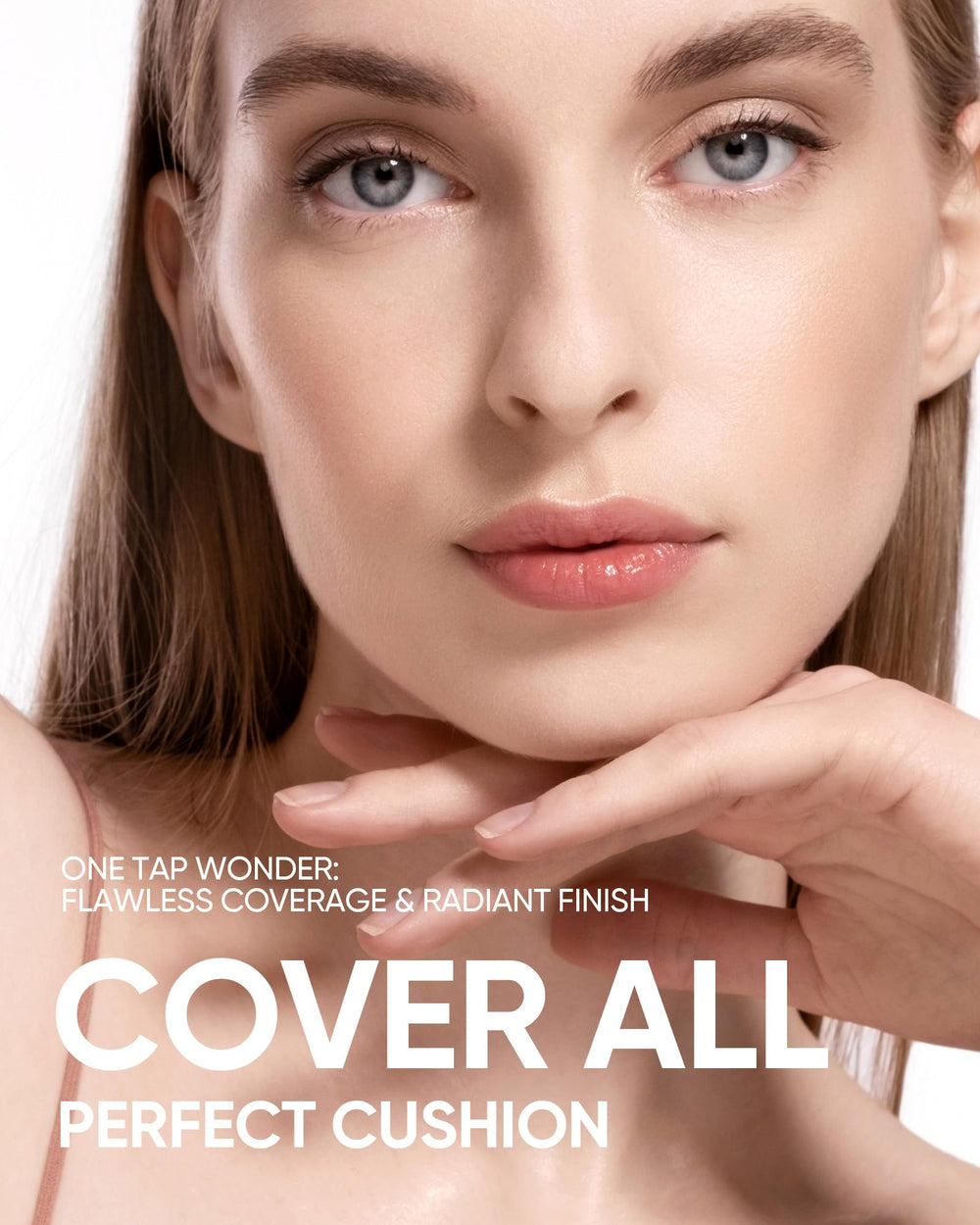 Close-up of SKINTIFIC Cushion Foundation texture showing lightweight, high-coverage finish