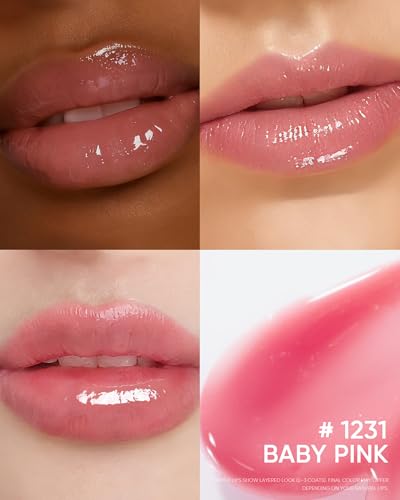 SKINTIFIC hydrating lip gloss in baby pink delivers lasting moisture and shine.