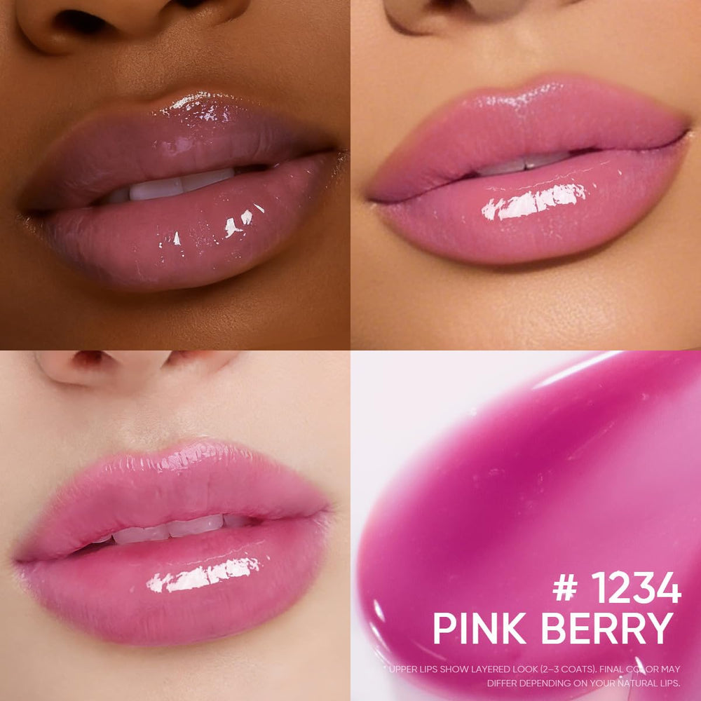 SKINTIFIC lip serum tube ready for application, showcasing pink-berry gloss.