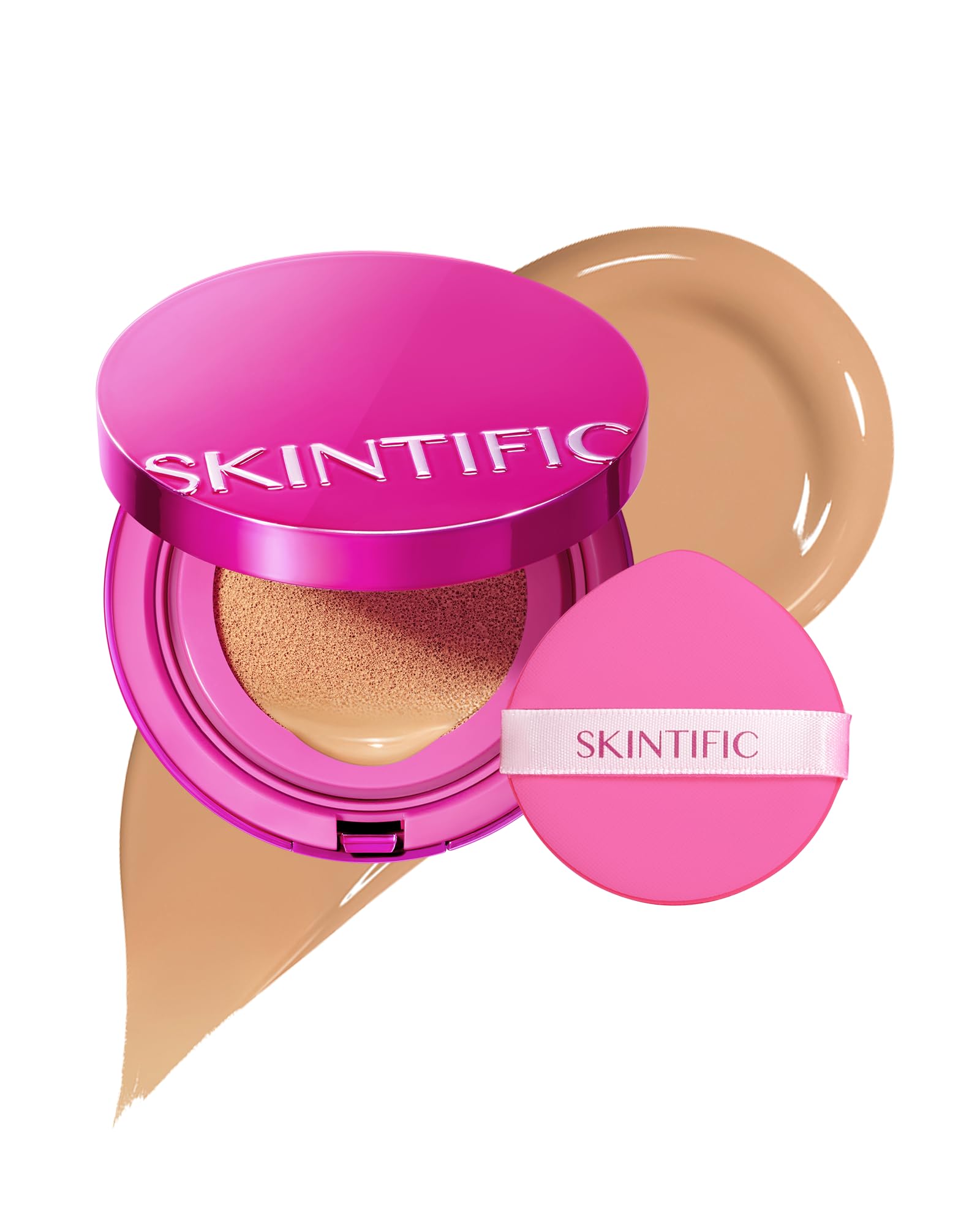 Skintific Pink Glow Cushion Foundation 04 Beige compact for an everyday radiant finish