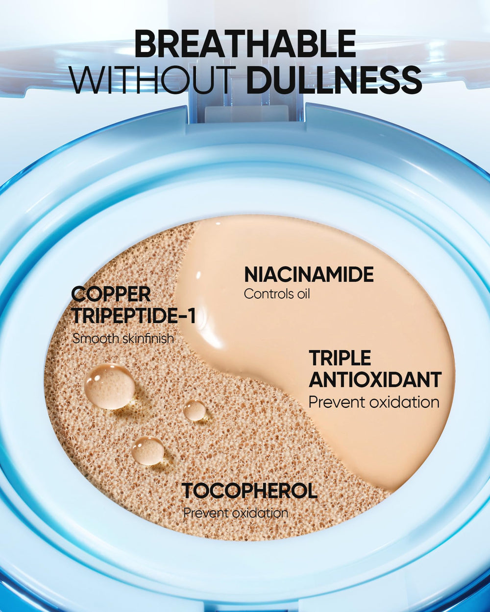 Skintific Velvet Matte Cushion compact opened showing sponge applicator