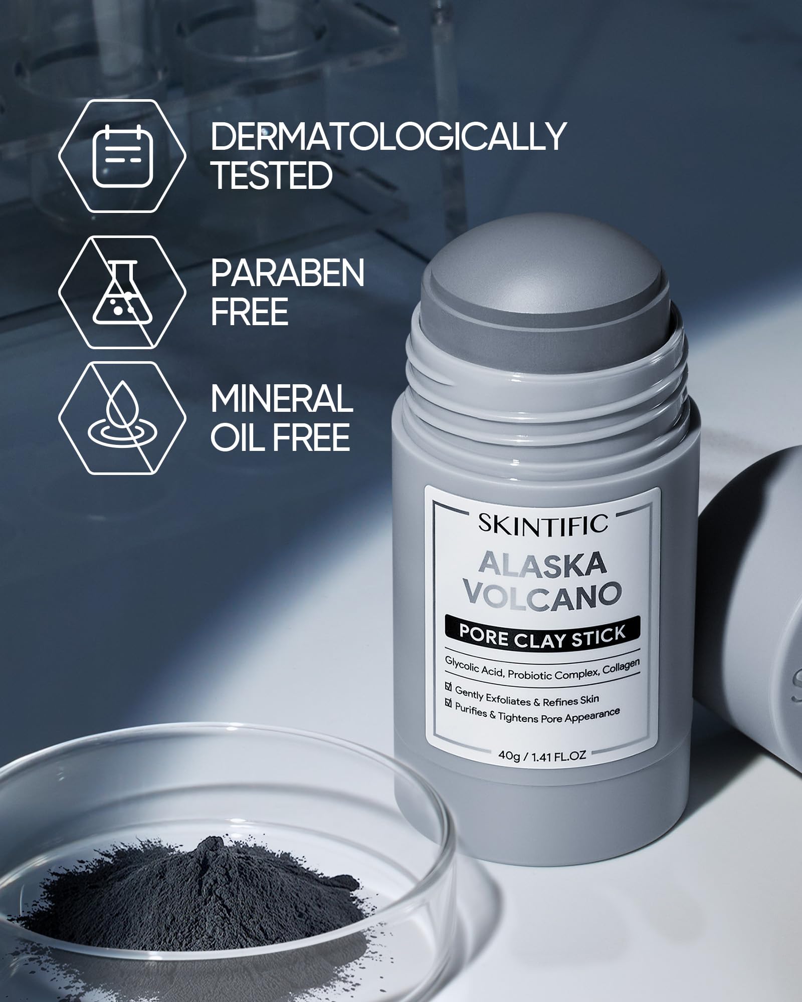 SKINTIFIC rinse-off with water after 3-5 minutes.
