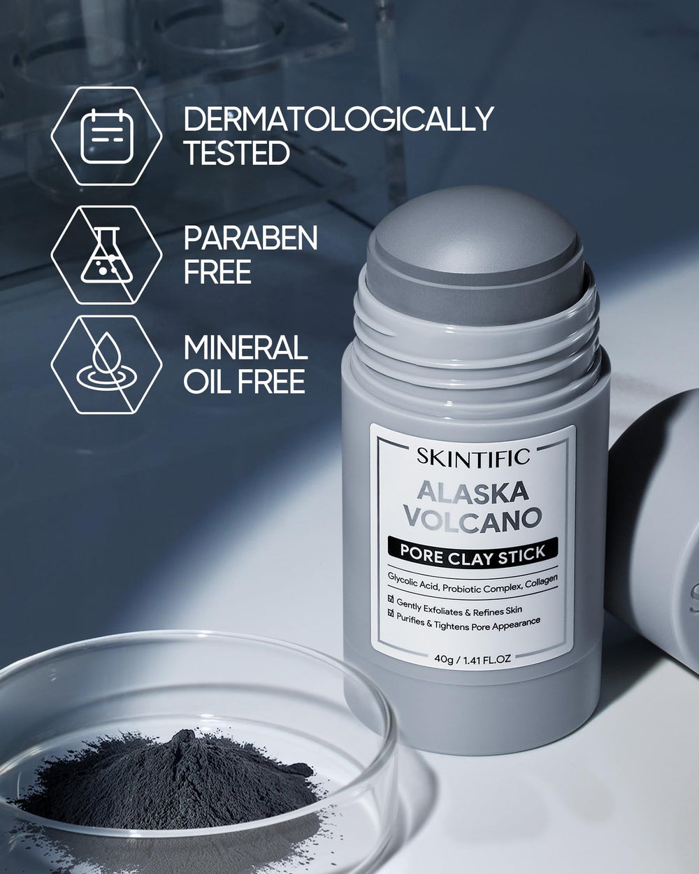 SKINTIFIC rinse-off with water after 3-5 minutes.