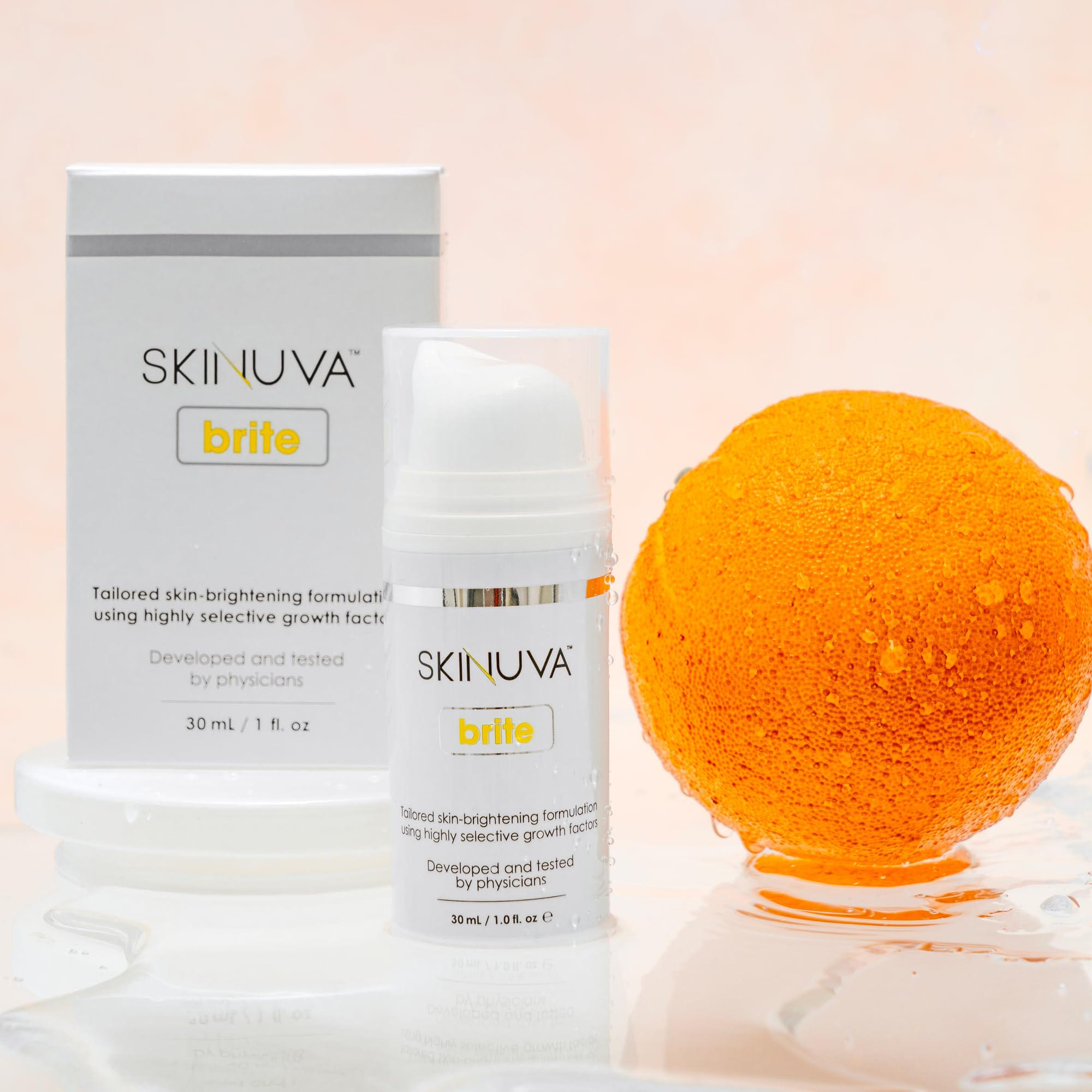 Skinuva Brite bottle back label lists usage directions for pigmentation areas