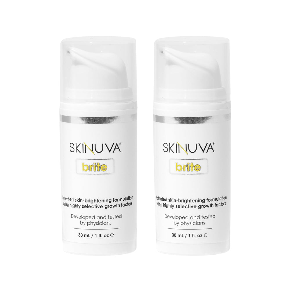 Skinuva Brite bottle front showing sleek packaging for easy daily use
