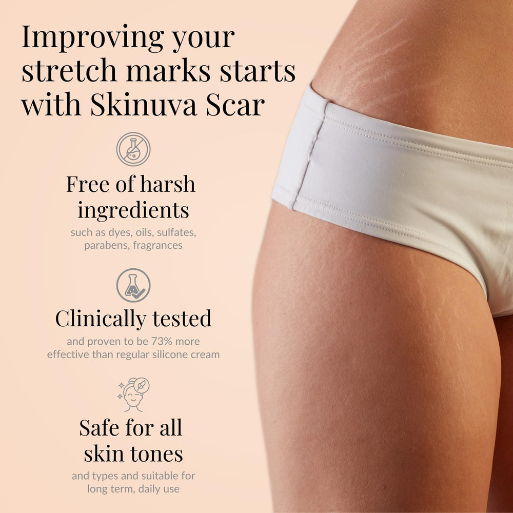 Skinuva scar cream application on skin showing ease of use