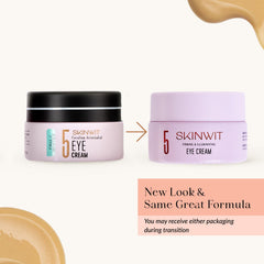 SKINWIT eye cream packaging with new design signaling premium USA-made formula.