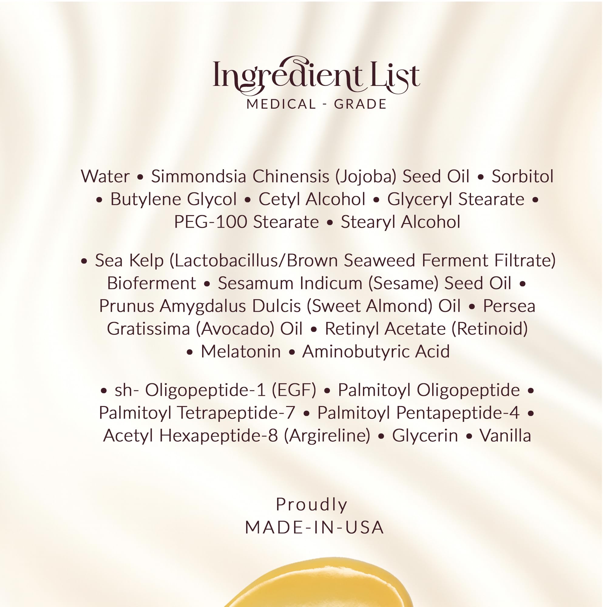 SKINWIT ingredients visual confirms core actives: EGF, retinol, and hyaluronic acid.