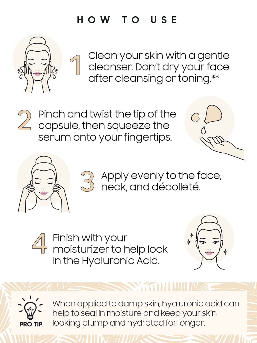 Skinworks Hyaluronic Acid Serum application scene for smooth, hydrated skin.