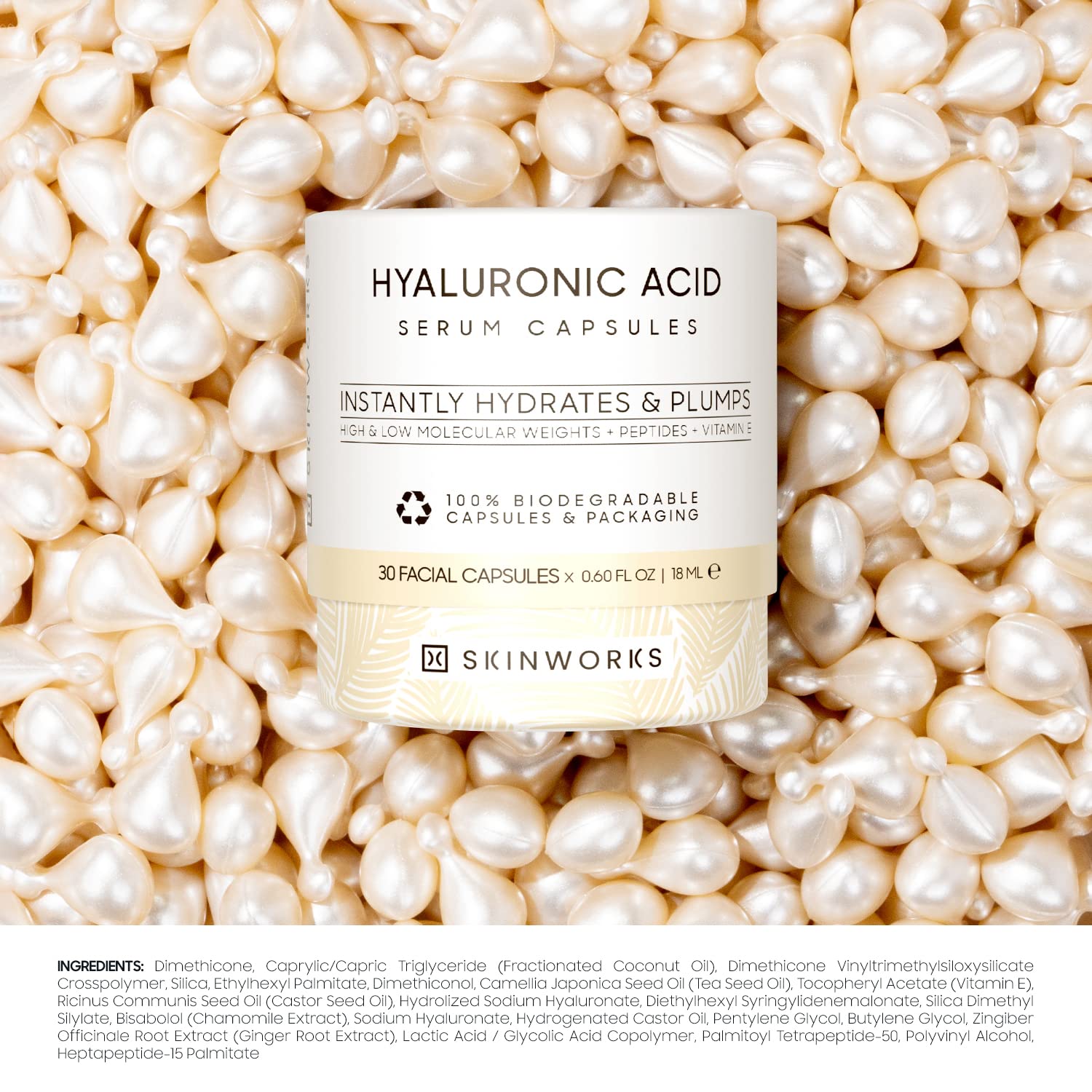 Skinworks Hyaluronic Acid Serum texture closeup demonstrating smooth absorption.