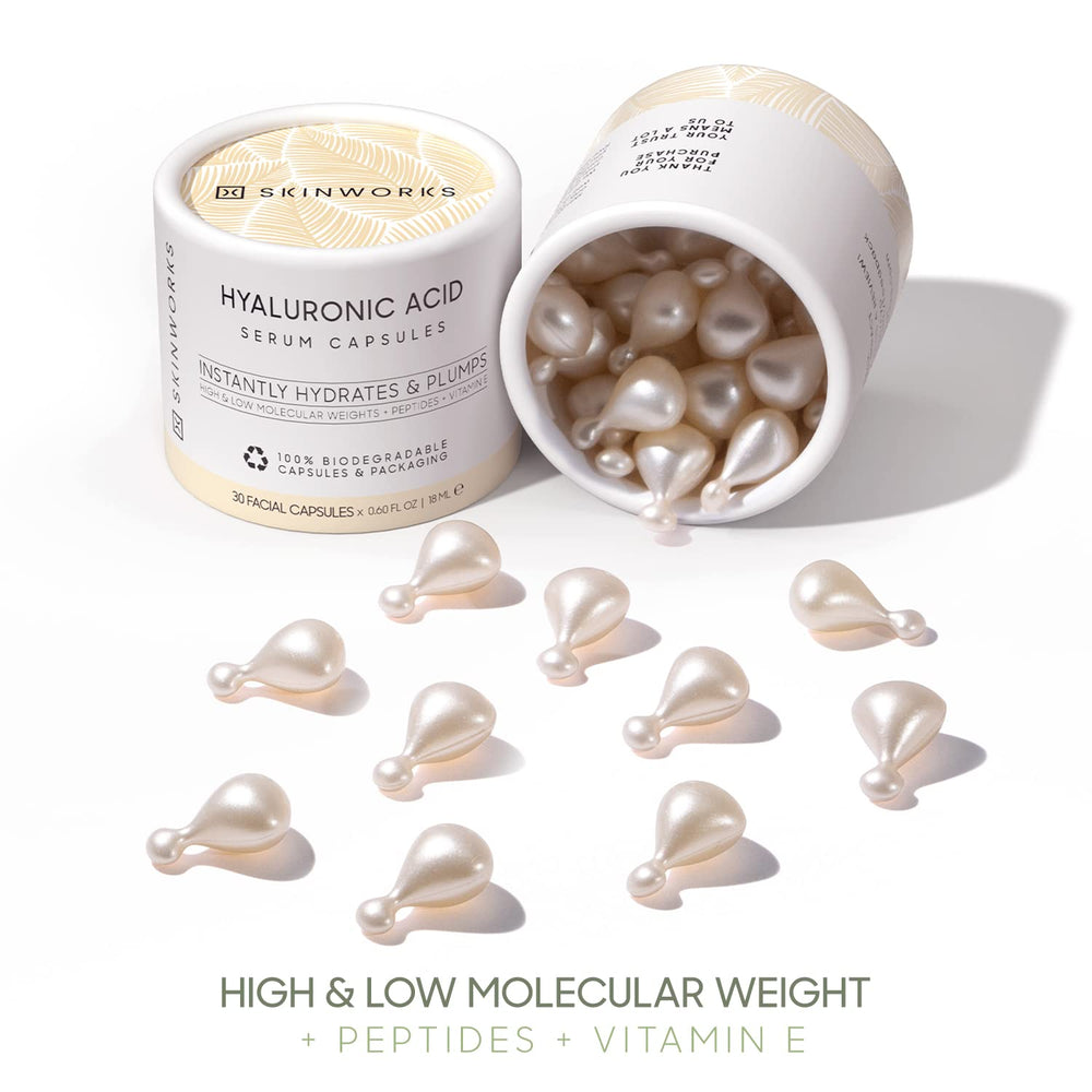 Skinworks unscented Hyaluronic Acid Serum on skin for sensitive use.
