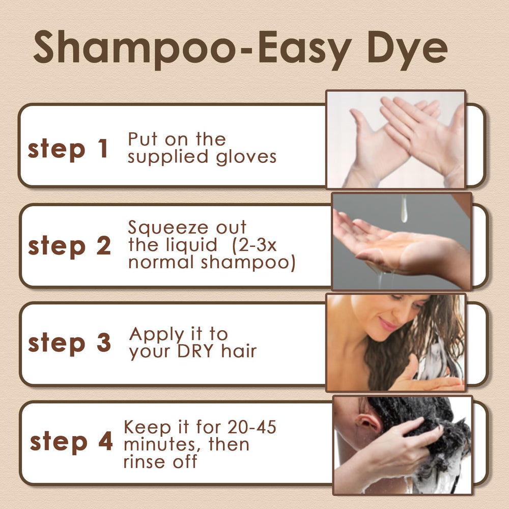 Sklight Hair Dye Shampoo botanical formula nourishes without irritation.