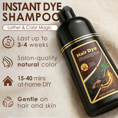 Sklight Hair Dye Shampoo even-color finish boosts shine and depth.