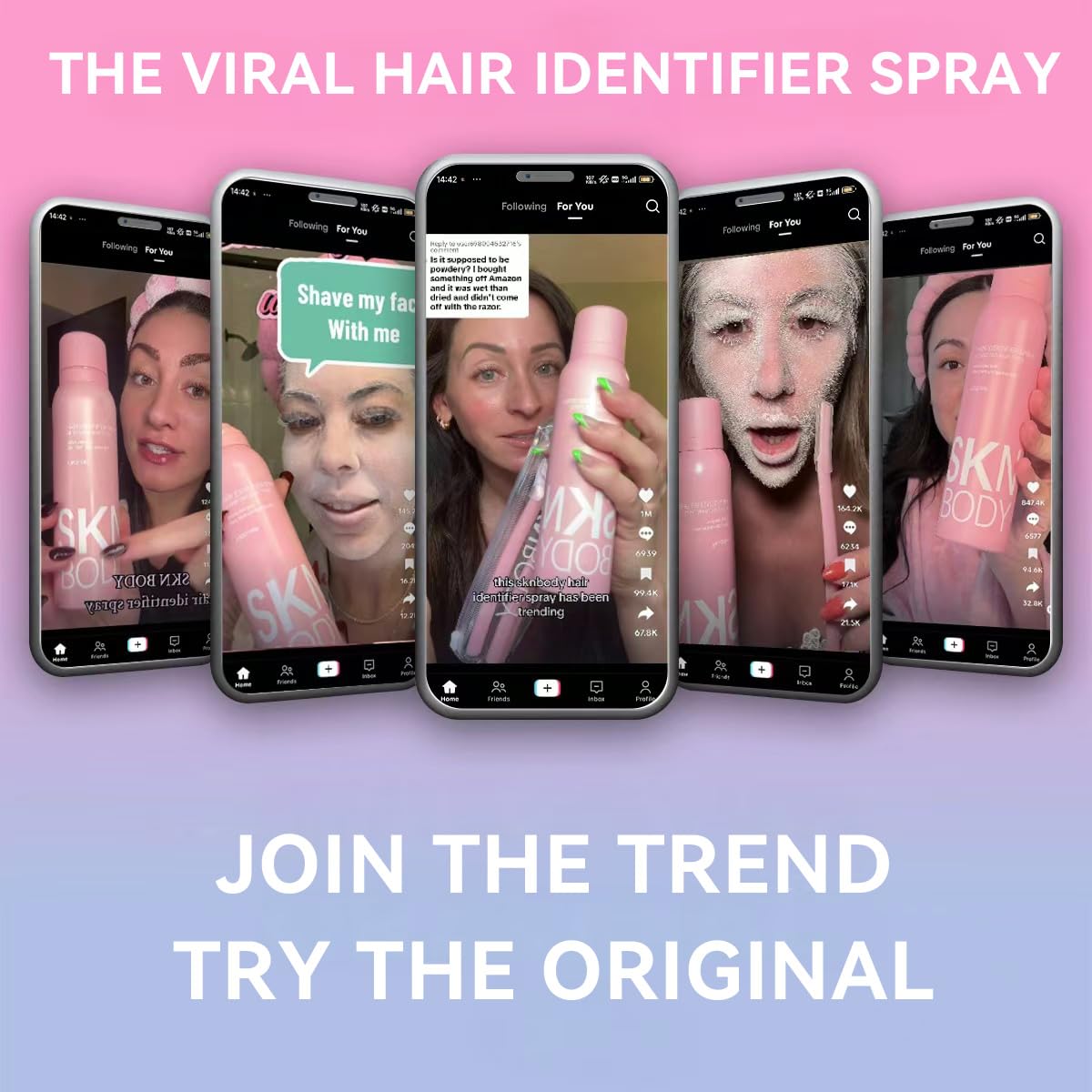 SKNBODY Dermaplaning spray being applied to the face for prep.