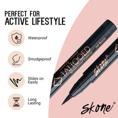 Skone tattoo-pigment swatches displaying intense color payoff