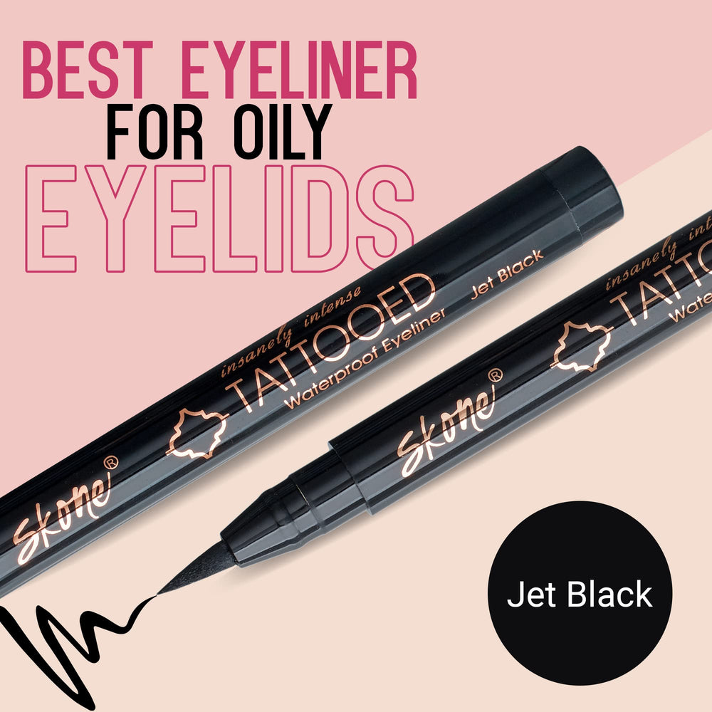 Skone eyeliner with felt-tip applicator for precise one-swipe lines