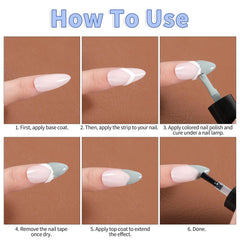 Skrfen French Tip Strip Moon Design 3 helps create flawless tips on natural or artificial nails.