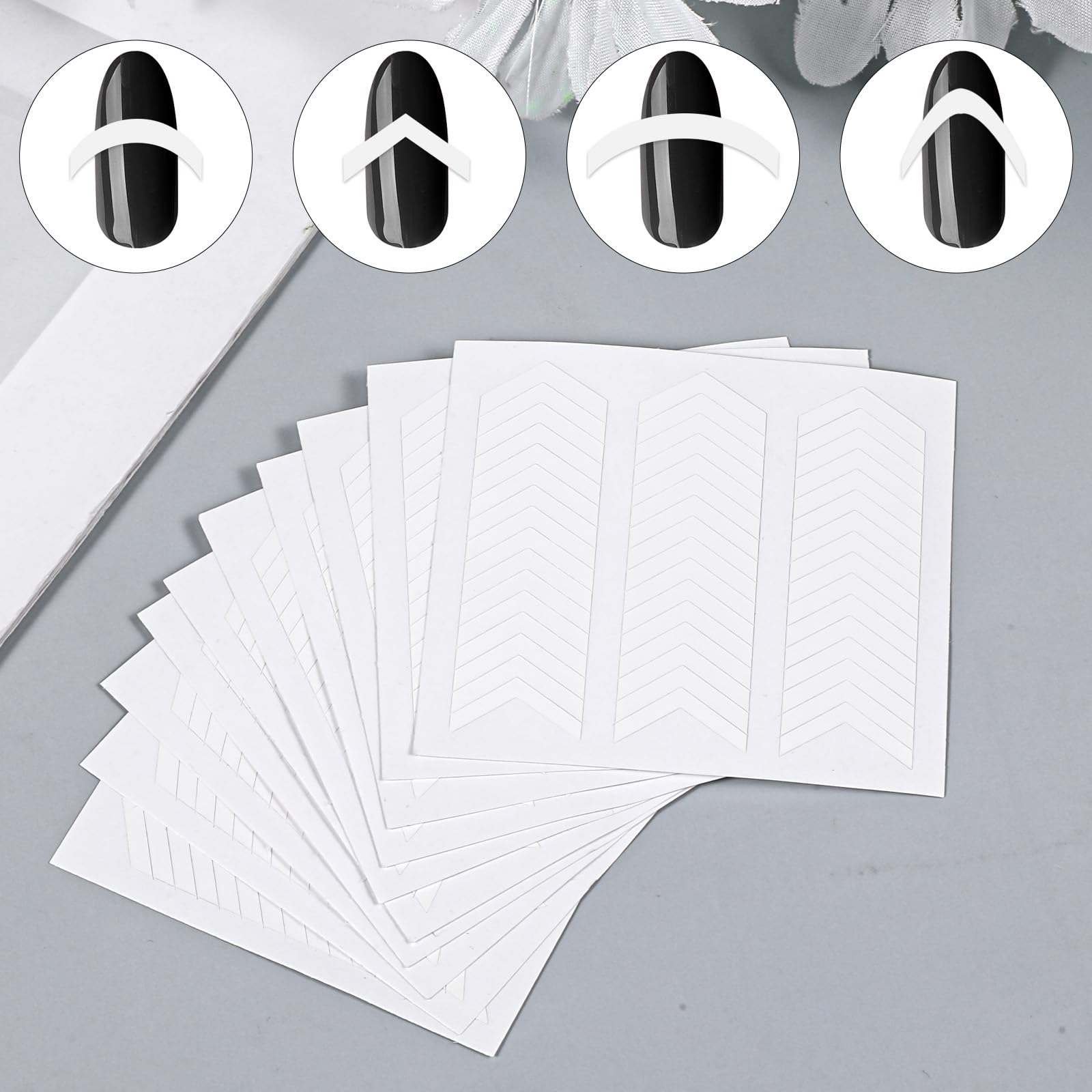 Skrfen French Tip Strip Moon Design 4 supports quick home manicures with minimal cleanup.