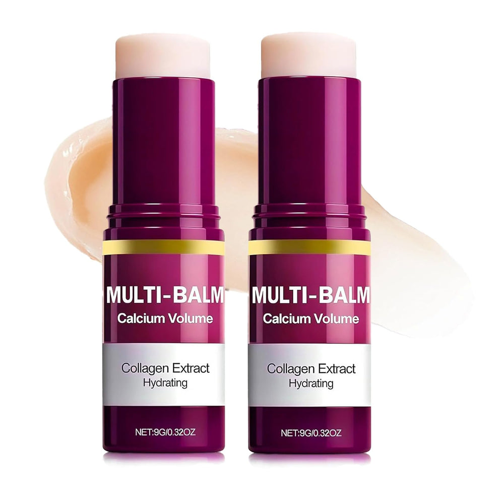 SKROSS Calcium Multi Balm stick on the face for lasting hydration and a smooth feel.