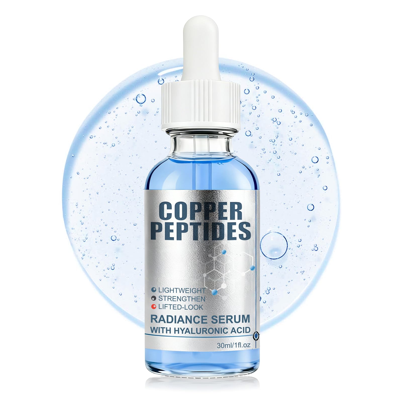 SKSOYT Copper Peptide Serum bottle shows lightweight hydration for daily use