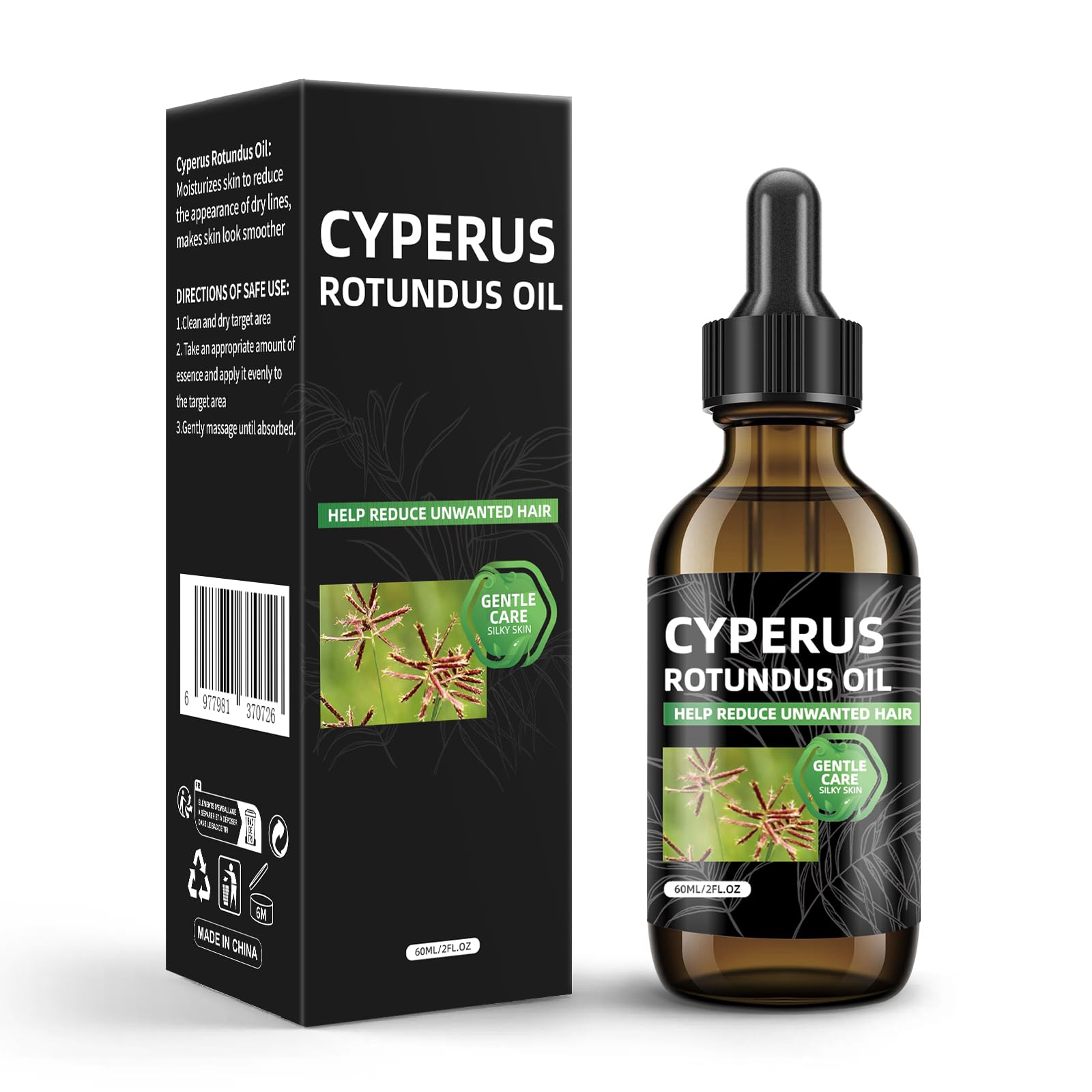 SKSOYT Cyperus Rotundus Oil bottle pouring for smoother skin.
